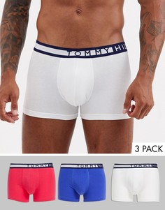 Набор из 3 боксеров-брифов розового, белого и голубого цвета с контрастным поясом Tommy Hilfiger-Мульти