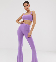 Сиреневые расклешенные брюки Fashionkilla-Фиолетовый