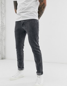 Серые узкие джинсы из органического хлопка Selected Homme-Серый