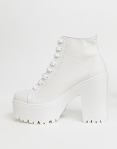Белые парусиновые ботинки на шнуровке ASOS DESIGN Everest-Белый