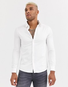 Белая приталенная рубашка с логотипом Lockstock-Белый