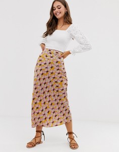 Юбка косого кроя с принтом Free People - Normani-Желтый
