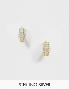 Большие серебряные серьги-кольца с покрытием 18-каратным золотом Shashi-Золотой