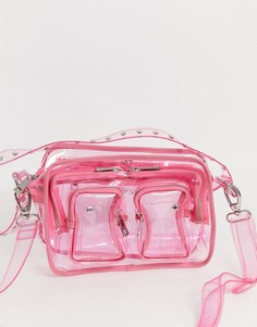 Розовая прозрачная сумка на плечо Nunoo Ellie-Розовый