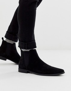 Черные ботинки челси из искусственной замши ASOS DESIGN-Черный цвет