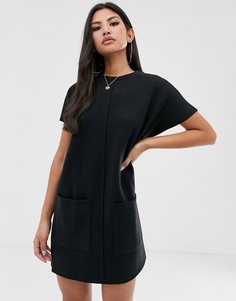 Платье-рубашка с изнаночными швами ASOS DESIGN-Черный