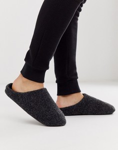 Черные меланжевые слиперы ASOS DESIGN-Черный