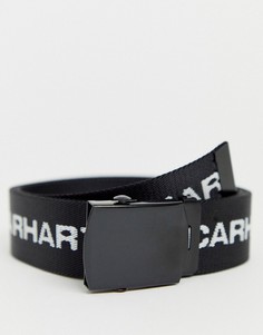 Черный ремень с белой надписью Carhartt WIP