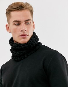 Черный вязаный шарф-снуд ASOS DESIGN