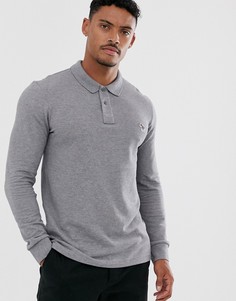 Серое приталенное поло с длинными рукавами и логотипом-зеброй PS Paul Smith-Серый
