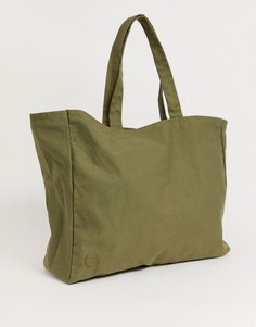 Парусиновая сумка-шоппер цвета хаки вместимостью 30 л Mi-Pac Giant-Зеленый