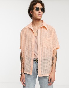 Оранжевая прозрачная рубашка с выжженным эффектом Heart & Dagger-Оранжевый