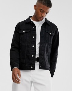 Черная джинсовая куртка Weekday Single-Черный