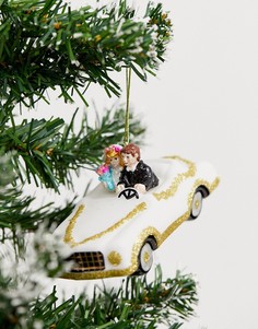 Новогоднее елочное украшение в виде фигурки свадебной машины Sass & Belle-Мульти