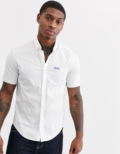 Белая эластичная рубашка с короткими рукавами и логотипом BOSS Athleisure-Белый