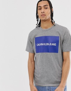 Серая свободная футболка с логотипом Calvin Klein Jeans-Серый