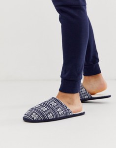 Темно-синие слиперы с узором Фэйр-Айл ASOS DESIGN-Темно-синий