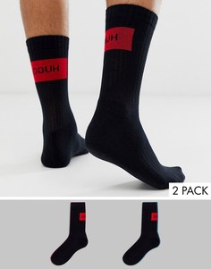 Комплект из 2 пар черных носков с логотипом HUGO-Черный