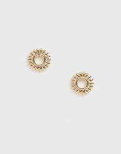 Маленькие круглые серьги-гвоздики Pieces-Золотистый