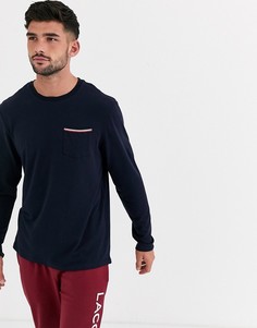 Темно-синий лонгслив с логотипом Lacoste
