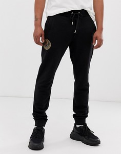 Облегающие джоггеры с логотипом сбоку Versace Jeans Couture-Черный