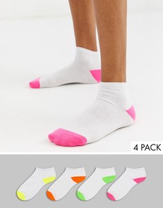 Набор из 4 пар неоновых спортивных носков New Look-Мульти