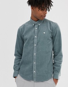 Голубая вельветовая рубашка с длинными рукавами Carhartt WIP Madison-Синий