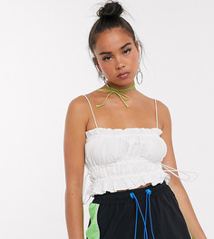 Белый топ на бретельках COLLUSION