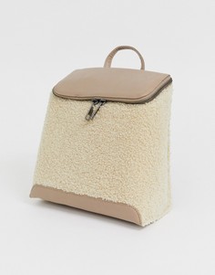 Квадратный рюкзак с искусственным мехом Chateau-Светло-коричневый