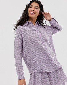 Клетчатая рубашка бойфренда от комплекта Daisy Street-Фиолетовый