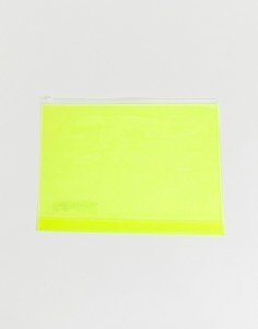 Клатч неоново-лаймового цвета на молнии Monki-Мульти