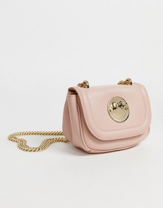 Розовая кожаная сумка с ручкой-цепочкой Hill and Friends Tweency-Розовый