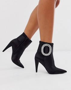 Ботинки со стразами на пряжках ASOS DESIGN Eclectic-Черный