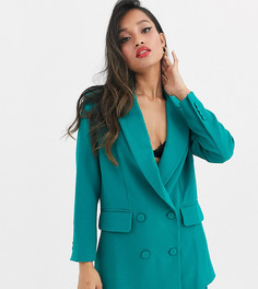 Двубортный пиджак ASOS EDITION Petite-Зеленый