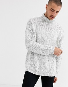 Серый джемпер-водолазка в рубчик ASOS DESIGN