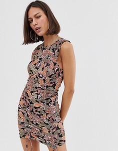 Платье мини со сборкой спереди Bershka-Мульти