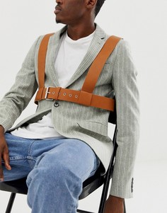 Светло-коричневая сбруя-бандаж из искусственной кожи ASOS DESIGN-Коричневый