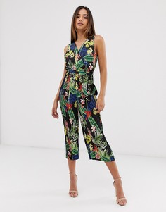 Комбинезон с запахом и цветочным принтом AX Paris-Мульти