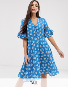 Чайное платье с принтом Y.A.S Tall-Синий
