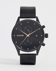 Черные часы с сетчатым ремешком MVMT Voyager-Черный