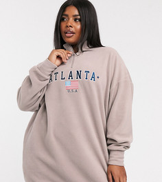 Домашний oversize-свитшот из микрофлиса ASOS DESIGN Curve-Бежевый