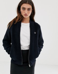 Куртка из искусственной цигейки Fred Perry-Темно-синий