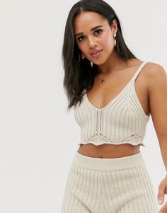 Бралетт с ажурной отделкой ASOS DESIGN-Светло-бежевый