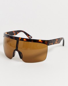 Солнцезащитные очки в черепаховой оправе с коричневыми стеклами ASOS DESIGN-Коричневый