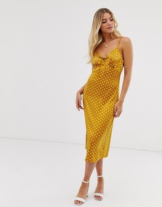 Платье миди в горошек Moon River-Желтый