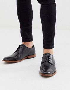 Черные туфли с отделкой на носке Base London-Черный