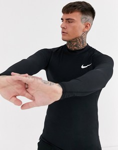 Черный топ-водолазка с длинными рукавами Nike Pro Training-Черный цвет