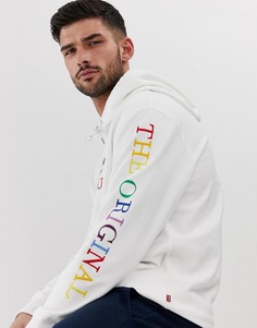 Белый худи в стиле 90-х с логотипом Levis 2