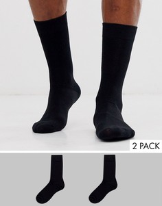 Комплект из 2 пар черных носков Selected Homme-Черный
