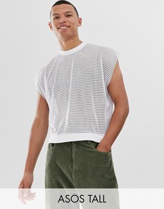 Белый сетчатый свободный кроп-топ ASOS DESIGN Tall